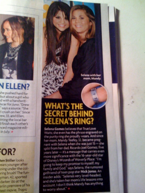 From Star magazine What's the secret behind Selena Gomez's ring